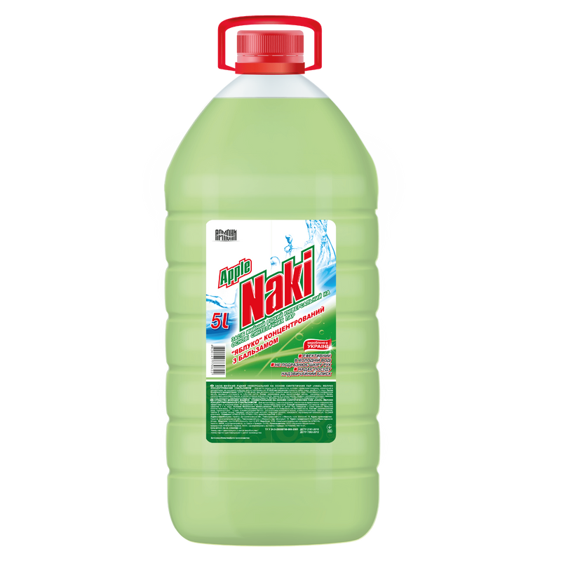 Гель для ручного миття посуду NAKI Яблуко з бальзамом, 5л